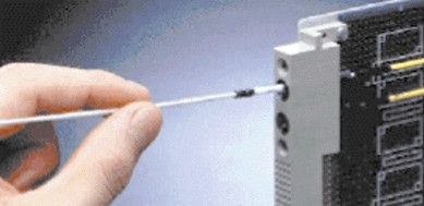 Insert the clean lint-free swab into the adapter